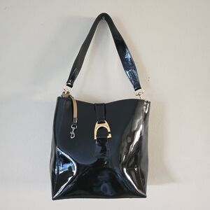 Dooney & Bourke Black Patent Leather‎ Shoulder Bag + Dust Bag